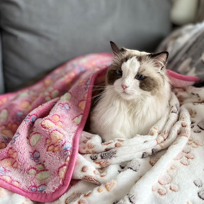 1 Pack 3 Puppy Dog Blankets Super Soft Warm Sleep Mat Fluffy Premium Fleece Pet Blanket Flannel Throw for Dog Puppy Cat Medium(29"x20")