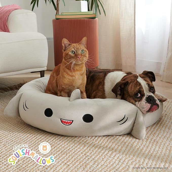Squishmallows 30-Inch Gordon Shark Pet Bed