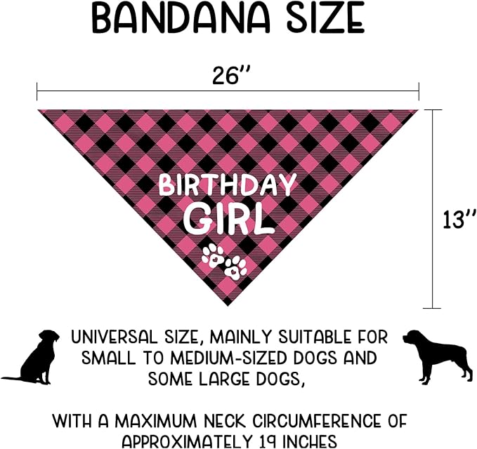 Birthday Girl Dog Birthday Bandana Girl Pink Dog