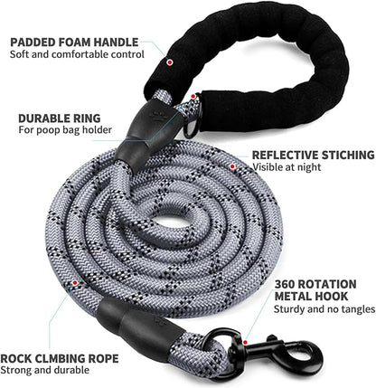 COOYOO Dog Leash 5/6 FT with Comfortable Padded