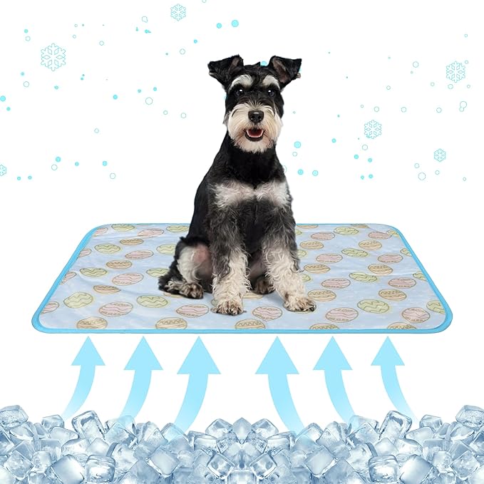DELIFUR Dog Cooling Mat- Pet Cooling Mat Outdoor for Dogs Self Cooling Pad for Small Medium Dog Machine Washable (Large