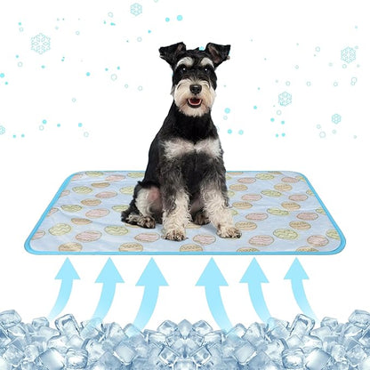 DELIFUR Dog Cooling Mat- Pet Cooling Mat Outdoor for Dogs Self Cooling Pad for Small Medium Dog Machine Washable (Large