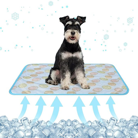 DELIFUR Dog Cooling Mat- Pet Cooling Mat Outdoor for Dogs Self Cooling Pad for Small Medium Dog Machine Washable (Large
