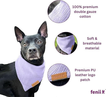 Premium Cotton Dog Bandanas 2 Pack