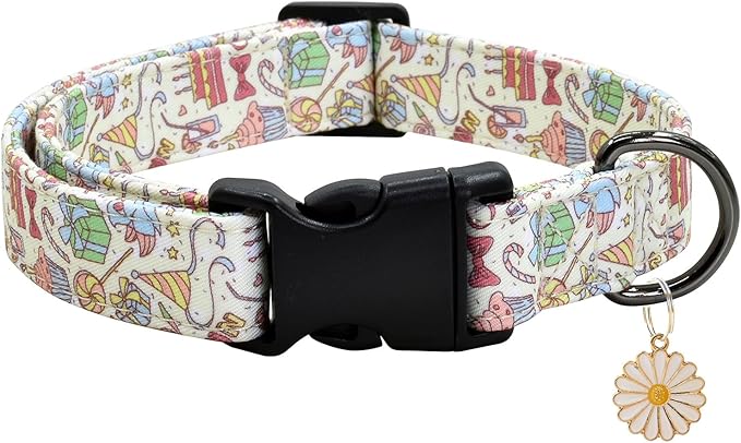 Flower Patterns Dog Collar with Accessories