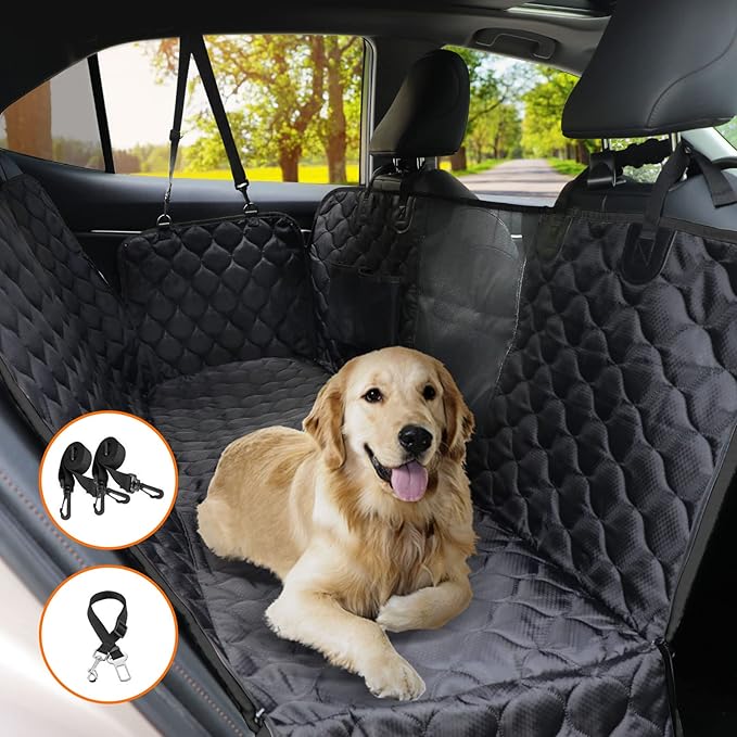 PETICON Dog Car Seat Cover with Mesh Window 100% Waterproof