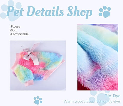 Dog Sweaters for Medium Dogs Girl Boy Winter Tie-Dye Puppy Sweater Warm Pet Clothes Outfits for Chihuahua Yorkie Shih Tzu Teacup Cold Weather Dog Coat Spring Cat Apparel (Medium 1)
