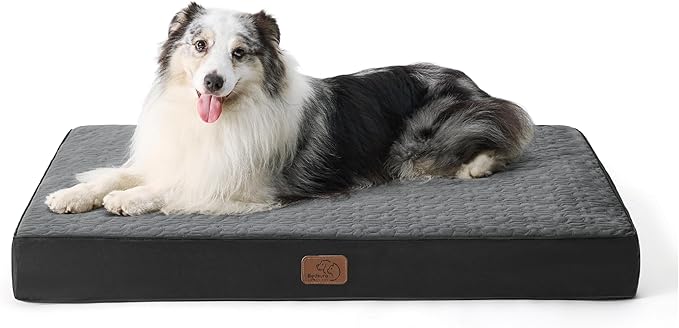 Bedsure Large Orthopedic Dog Bed for Large Dogs 2-Layer Thick (36x27x3.5 Inches),