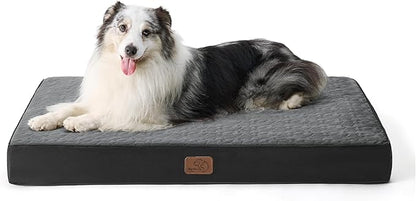 Bedsure Large Orthopedic Dog Bed for Large Dogs 2-Layer Thick (36x27x3.5 Inches),