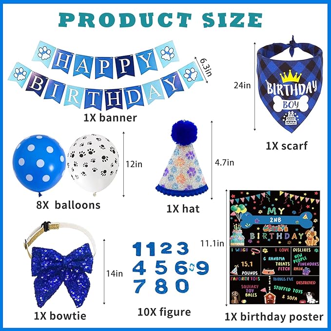 Dog Birthday Bandanas Dog Birthday Party Supplies Include
