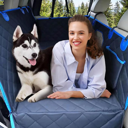 Dog Seat Cover for Back Seat Pet Cover Trucks(Black-L)1