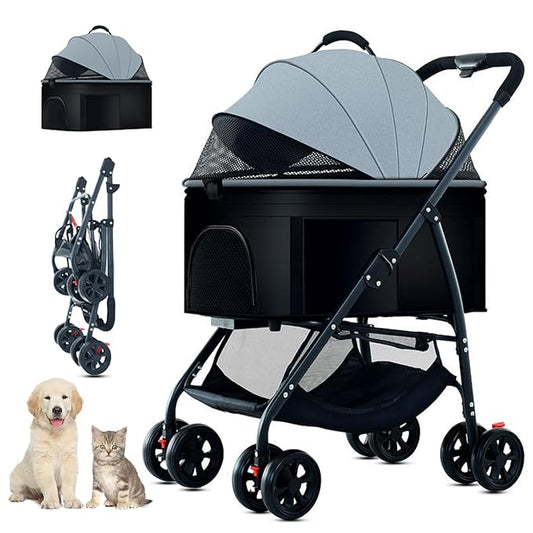 3-in-1 Pet Dog Stroller 55lbs, Dog