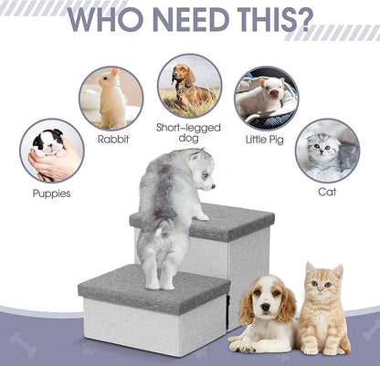 Dog Stairs with Storage 2 Tiers 50 lbs