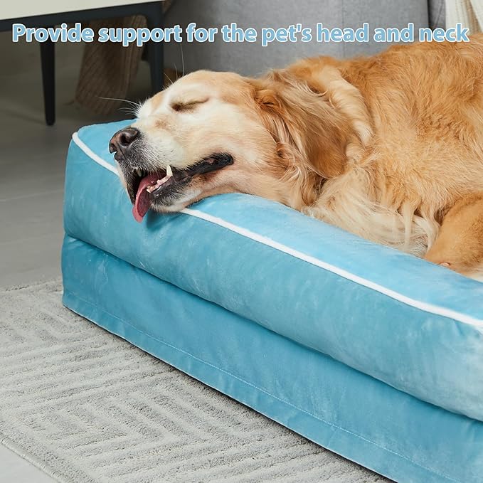BFPETHOME Orthopedic Dog Beds for Large Dogs-Waterproof Sofa Dog Bed with Removable Washable Cover