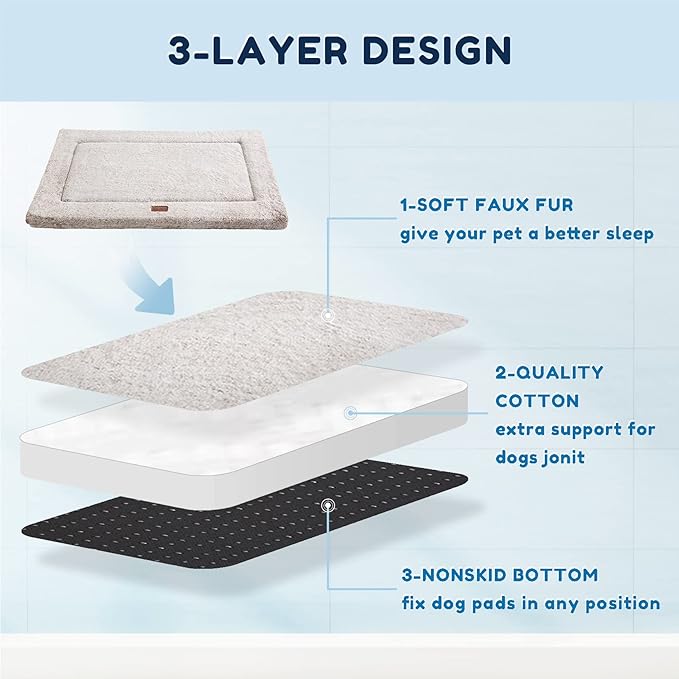 Figopage Stylish Dog Bed for Crate with Removable Machine Washable