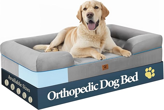 GLADOG Orthopedic Extra Large Dog Bed with Full Memory Foam