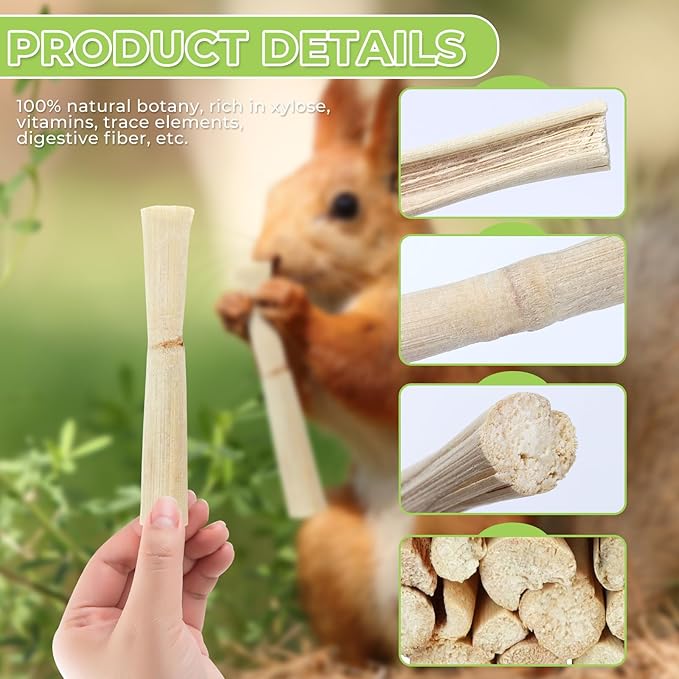 10oz/290g Sweet Bamboo Chew Toy Natural Sweet Bamboo Animals Molar Chew Sticks Toys Pet Snacks Bamboo Sticks Treats