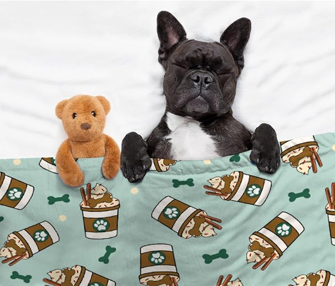 Puppy Coffee Dog Bone Blanket Gifts Super Soft Pet Blanket for Dog 40"x30" for
