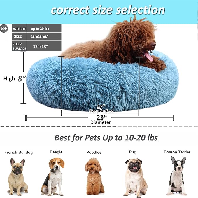 Small Dog Donut Bed for Small Dogs Machine Washable