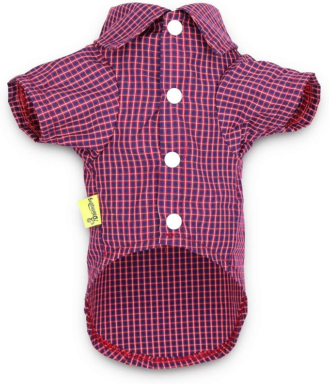 DroolingDog 3 Pack Plaid Dog Tee Shirt Puppy Button Up Shirts Polo T Shirts Small Dogs Clothes Breathable Summer T-Shirt