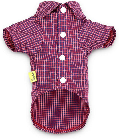 DroolingDog 3 Pack Plaid Dog Shirts Small Dog T Shirt Checked Pattern Tshirt Puppy Button Up Tee Black White Rose Blue Pet Clothes