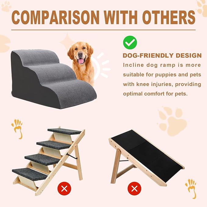 Dog Stairs for Small Dogs 3 Steps