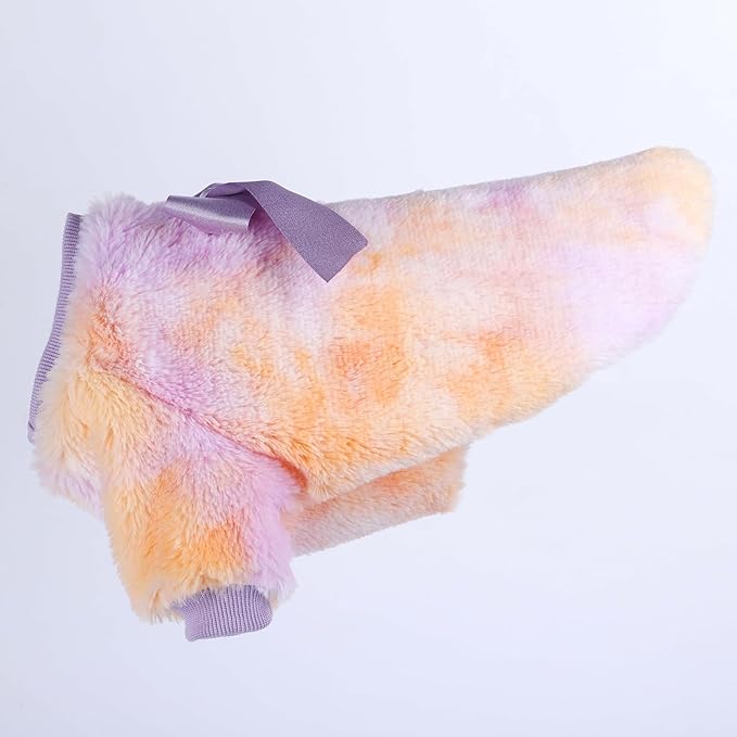 Dog Sweaters for Medium Dogs Girl Boy Puppy Winter Sweater Shirt Tie-Dye XXS Pet Clothes Outfit for Chihuahua Yorkie Fleece Warm Cat Apparel Clothing (XX-Small 3)