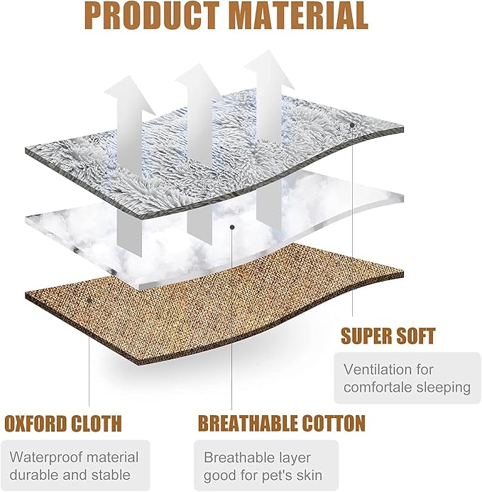 Cat Bed Small Dog Bed Self Warming Cat 24''X20'' (Khaki)