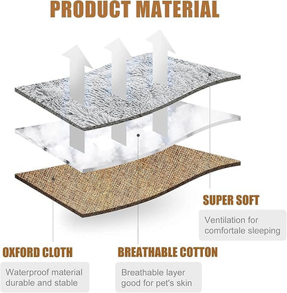 Cat Bed Small Dog Bed Self Warming Cat 24''X20'' (Khaki)