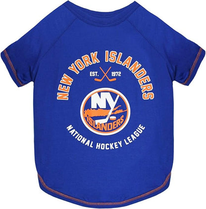 NHL New York Islanders Tee Shirt for Dogs & Cats, X-Small. - Are You A Hockey Fan? Let Your Pet Be An NHL Fan Too!