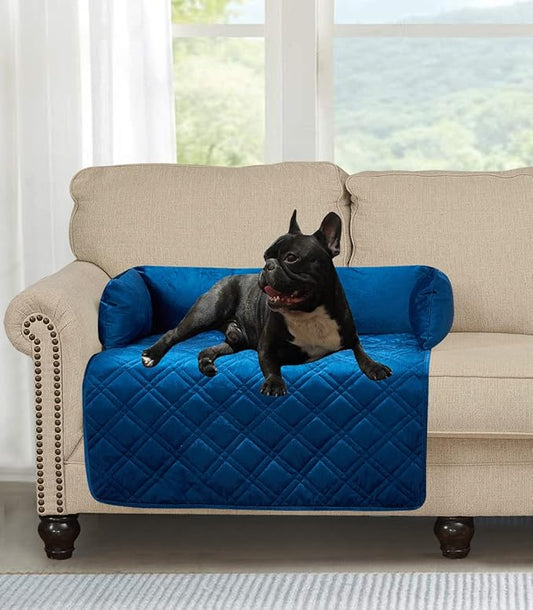 Brilliant Sunshine Premium Blue Silky Velvet Pet Sofa Bed