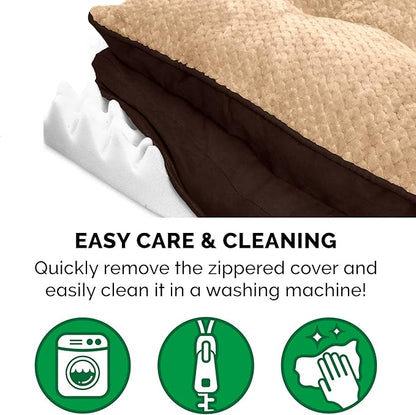 Furhaven Orthopedic Dog Bed for Large Dogs w/ Pillow Cushion Top & Removable Washable Cover 95 lbs