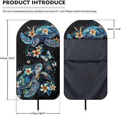 Turtle Sweatproof Towel Car Front Seat Cover Non-Slip Bucket Seat Protector Easy to Install for Athletes