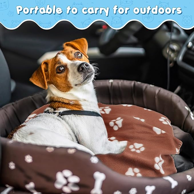 Eccliy 20 Pcs Puppy Blanket Pet Blanket Soft Fleece Dog Blankets Doggie Blanket Warm Felt Throw Blanket Sleep Mat Bed Covers Small Blankets for Puppy Pet Dogs Cat 20 Styles (Paw,39 x 27.5 Inch)