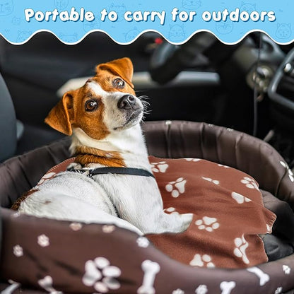 Eccliy 20 Pcs Puppy Blanket Pet Blanket Soft Fleece Dog Blankets Doggie Blanket Warm Felt Throw Blanket Sleep Mat Bed Covers Small Blankets for Puppy Pet Dogs Cat 20 Styles (Paw,39 x 27.5 Inch)