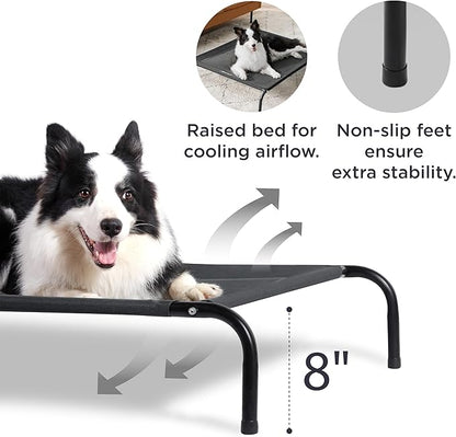 Bedsure Large Elevated/Raised Pet Cots Bed with Skid-Resistant Feet for Large Dogs