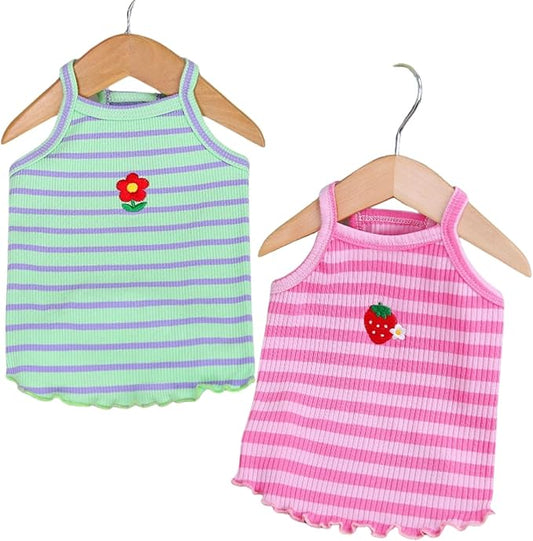 Cute Summer Dog T Shirt Striped Pet T-Shirts