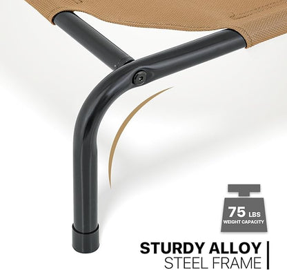 MoNiBloom Elevated Dog Bed Cooling Raised Ped Bed Portable Dog Cot for Camping or Beach 42 Inches