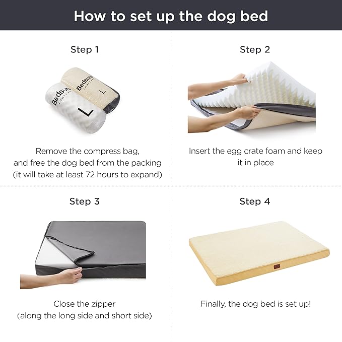 Bedsure Extra Large Dog Bed for Large Dogs 100lbs, Spicy