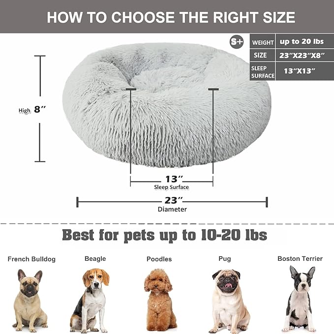Orthopedic Dog Bed Small Washable,23 inches 25 lbs