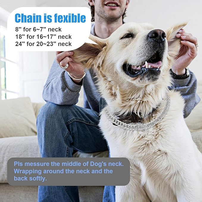 Dog Chain Silver Cuban Collars 28inch)