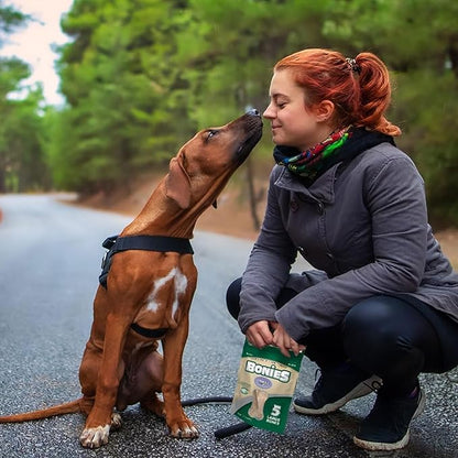 Bonies Natural Calming Formula Medium-Sized Single Bone - Contains Chamomile & Lavender, Help Anxiety, Excessive Barking & Trembling, Chicken Flavor, [Medium Dog], 8 Bones