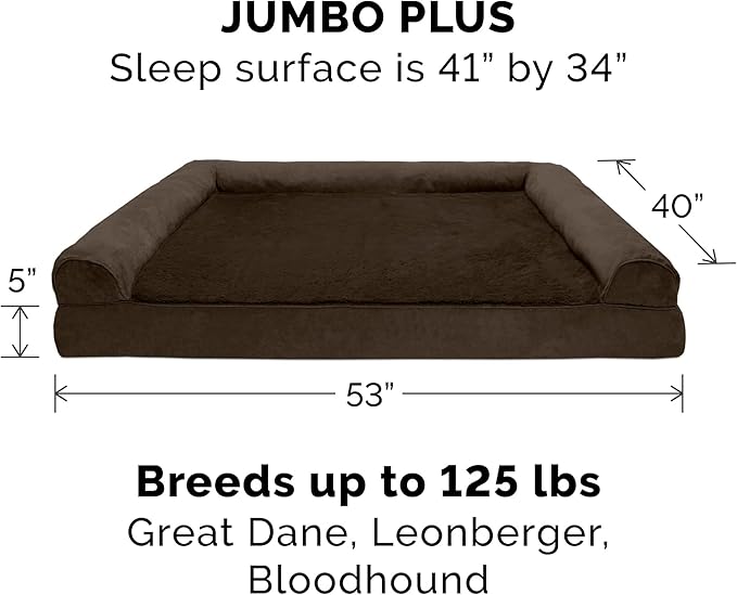 Furhaven Orthopedic Dog Bed for Large Dogs w/ Removable Bolsters & Washable Cover 125 lbs