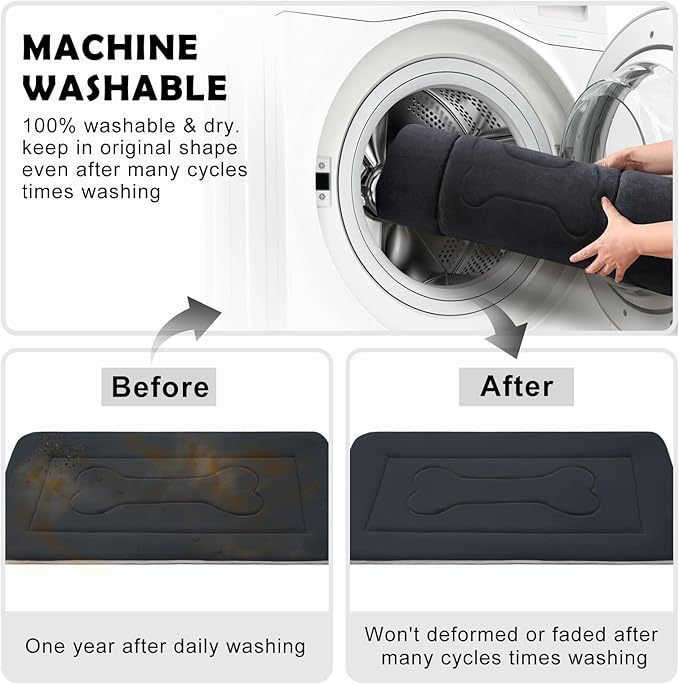 JoicyCo Extra Large Dog Bed Soft Dog Crate Pad Mat 48 in Non-Slip Bottom Washable Dog Sleeping Mattress Pet Beds Cat Bed Kennel Pad