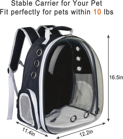 Cat Backpack, Airline Approved Bubble Carrying Bag for Small Medium Dogs Cats, Space Capsule Pet Carrier Dog Hiking Backpack Travel Carrier(Black)