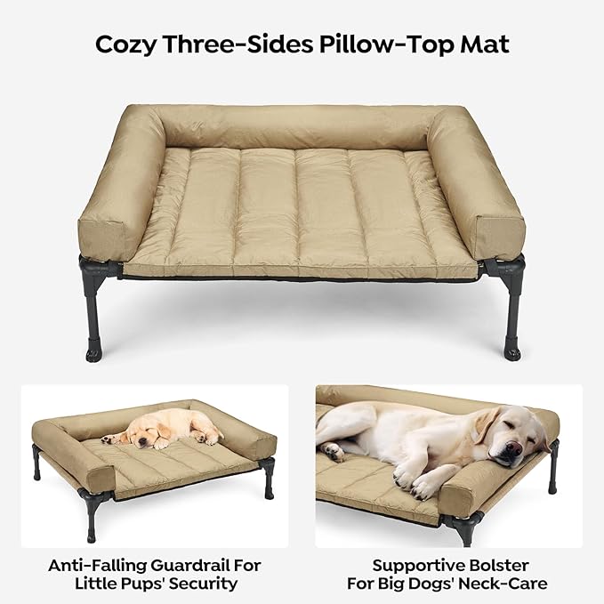 Veehoo Cooling Elevated Dog Bed + Waterproof Removable Pillow-Top Mat CWC2331B