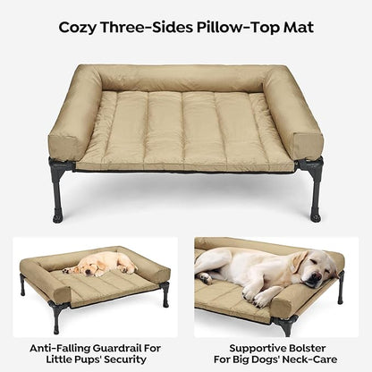 Veehoo Cooling Elevated Dog Bed + Waterproof Removable Pillow-Top Mat CWC2331B