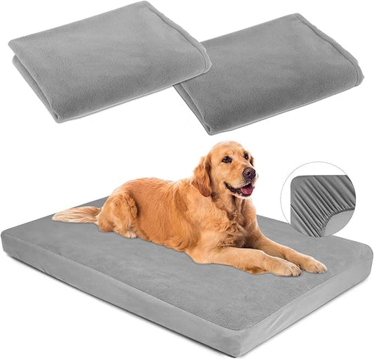 Dog Bed Covers Replacement Washable 100% Waterproof Soft Dog Bed Sheet Grey 2 Pack 20" x 30" XS