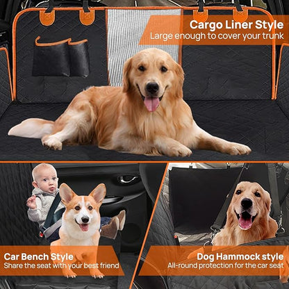 3 in 1 Split Dog Car Seat Cover for Back Seat 100% Waterproof 3 in 1)
