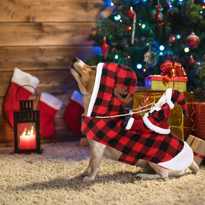 BWOGUE Santa Dog Costume Christmas Pet Clothes Santa Claus Riding Pet Cosplay Costumes Party Dressing up Dogs Cats Outfit for Small Medium Large Dogs Cats